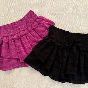 DO + BE Women’s Size Small Smocked Waist Tiered Ruffle Hem Woven Skirts